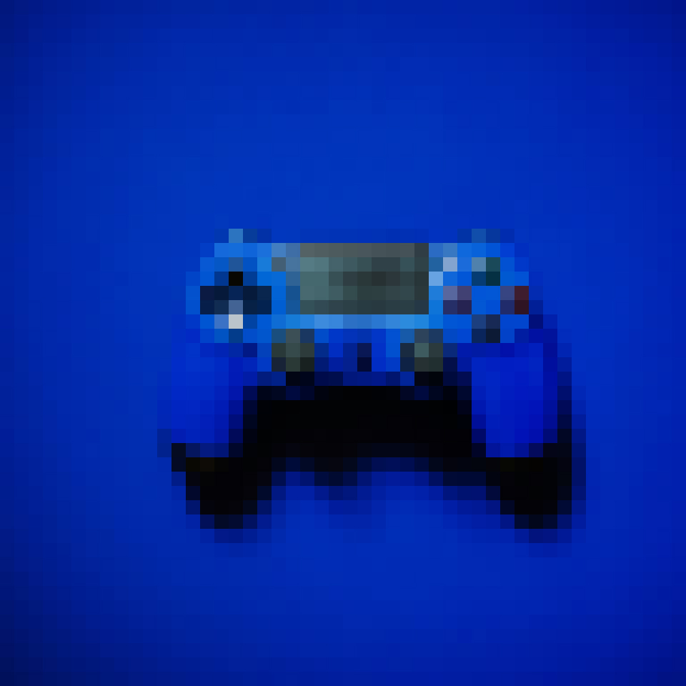A PS4 controller in Blue